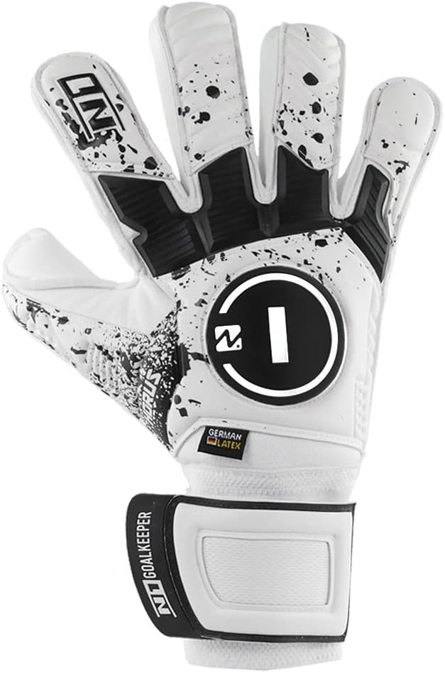 N1 Goalkeeper gloves Horus 2.0 Elite Guantes de fútbol con corte Rollfinger y palma de agarre de contacto de látex alemán. Guantes de portero de