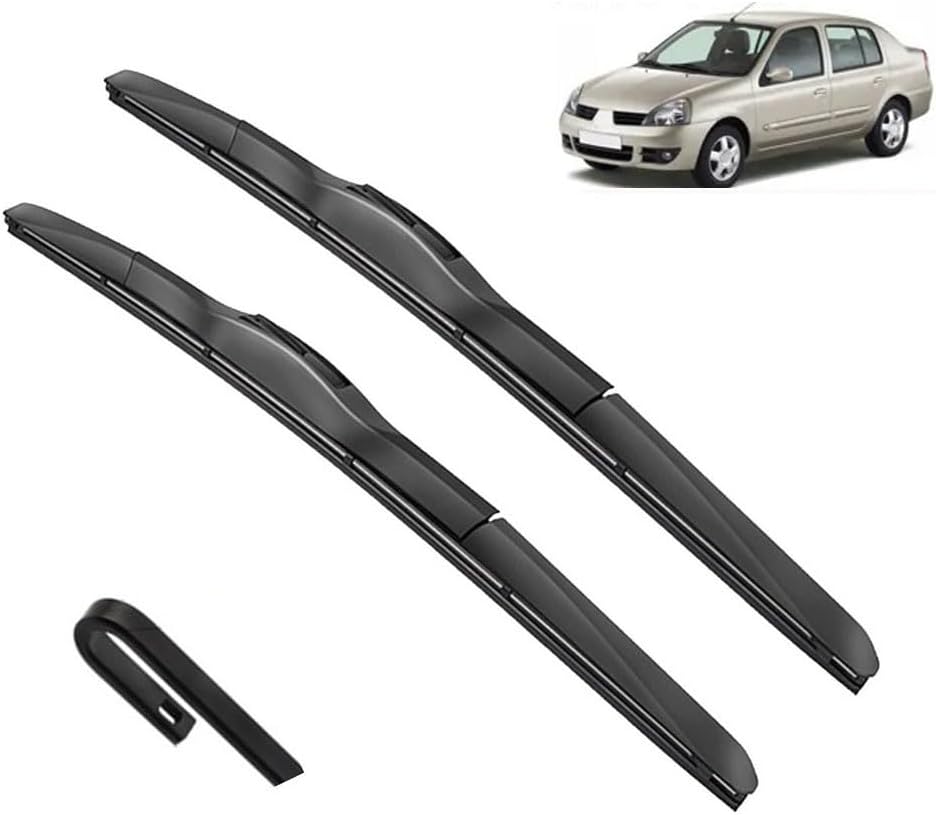 Limpiaparabrisas delantero de automóvil compatible con Renault Symbol 1999-2007, accesorios de ventana delantera de 21 + 18 pulgadas (color