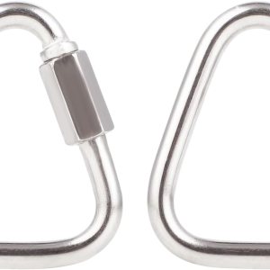 DELSWIN Triangle Carabiner Quick Chain Links – 2.9 Inch Stainless Steel Delta Quick Link, Heavy-Duty Marine Grade Carabiner Clip for Boat, Fitness, DELSWIN Triangle Carabiner Quick Chain Links – 2.9 Inch Stainless Steel Delta Quick Link, Heavy-Duty Marine Grade Carabiner Clip for Boat, Fitness,