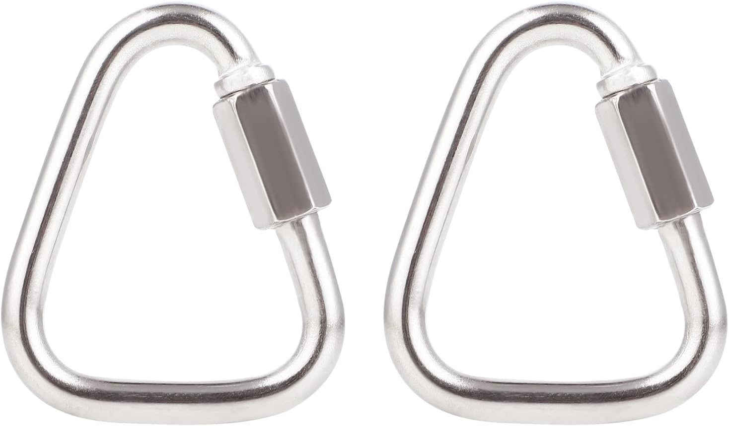 DELSWIN Triangle Carabiner Quick Chain Links – 2.9 Inch Stainless Steel Delta Quick Link, Heavy-Duty Marine Grade Carabiner Clip for Boat, Fitness,