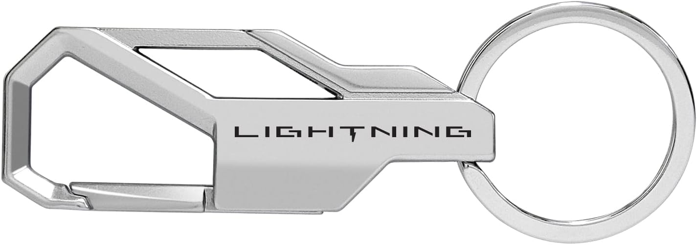Hecho para Ford F-150 Lightning Silver Snap Hook Metal Llavero, plateado