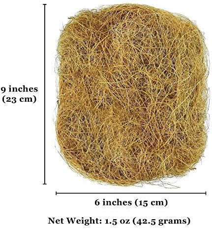 CoCoo Fibra de coco para pájaros, para proyectos de arte y manualidades, material de anidación de periquitos para ropa de cama cómoda en caja nido,