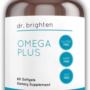 Dr. Brighten Omega Plus  1500 mg de suplemento de aceite de pescado EPADHA sin OMG para corazón, cerebro e sistema inmunológico  60 cápsulas blandas Dr. Brighten Omega Plus  1500 mg de suplemento de aceite de pescado EPADHA sin OMG para corazón, cerebro e sistema inmunológico  60 cápsulas blandas