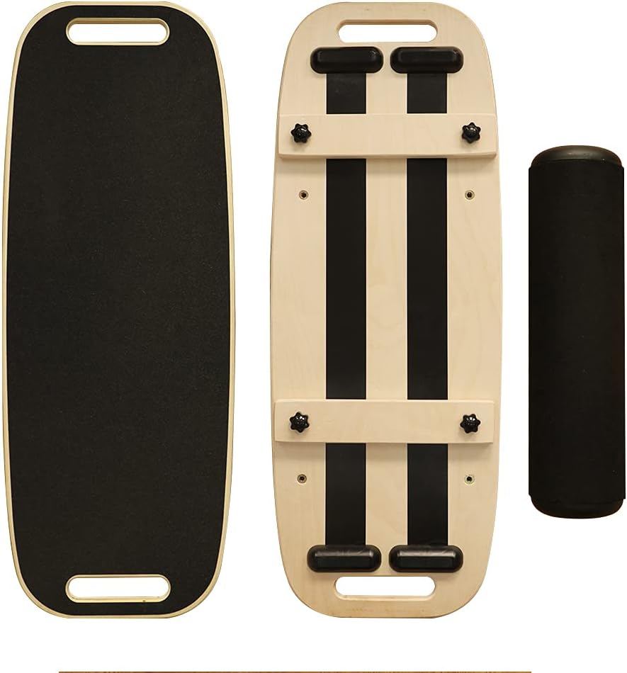 Tabla de equilibrio, entrenador de núcleo de estabilidad, tabla de entrenamiento para ejercicio, fitness, cubierta antideslizante y rodillo, con