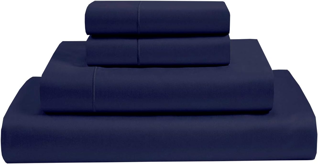Giza – Sábanas de autocaravana, 4 piezas de 10 a 15 pulgadas de profundidad, sábanas para caravanas de viaje (RV King 72 x 75 pulgadas, azul oscuro)