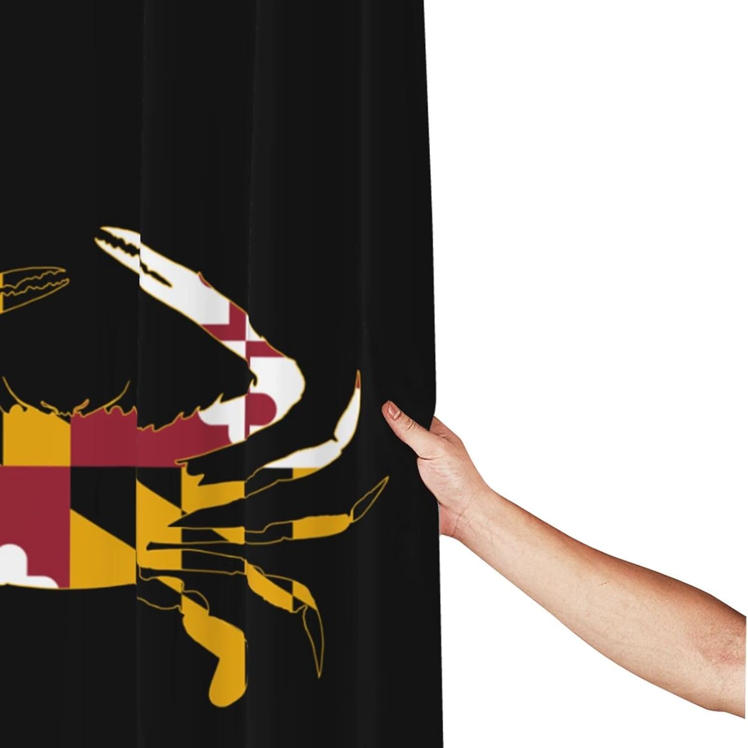 Cortina de ducha con bandera de cangrejo del estado de Maryland para decoración de baño, cortina de ducha de 60 x 72 pulgadas, tela lavable