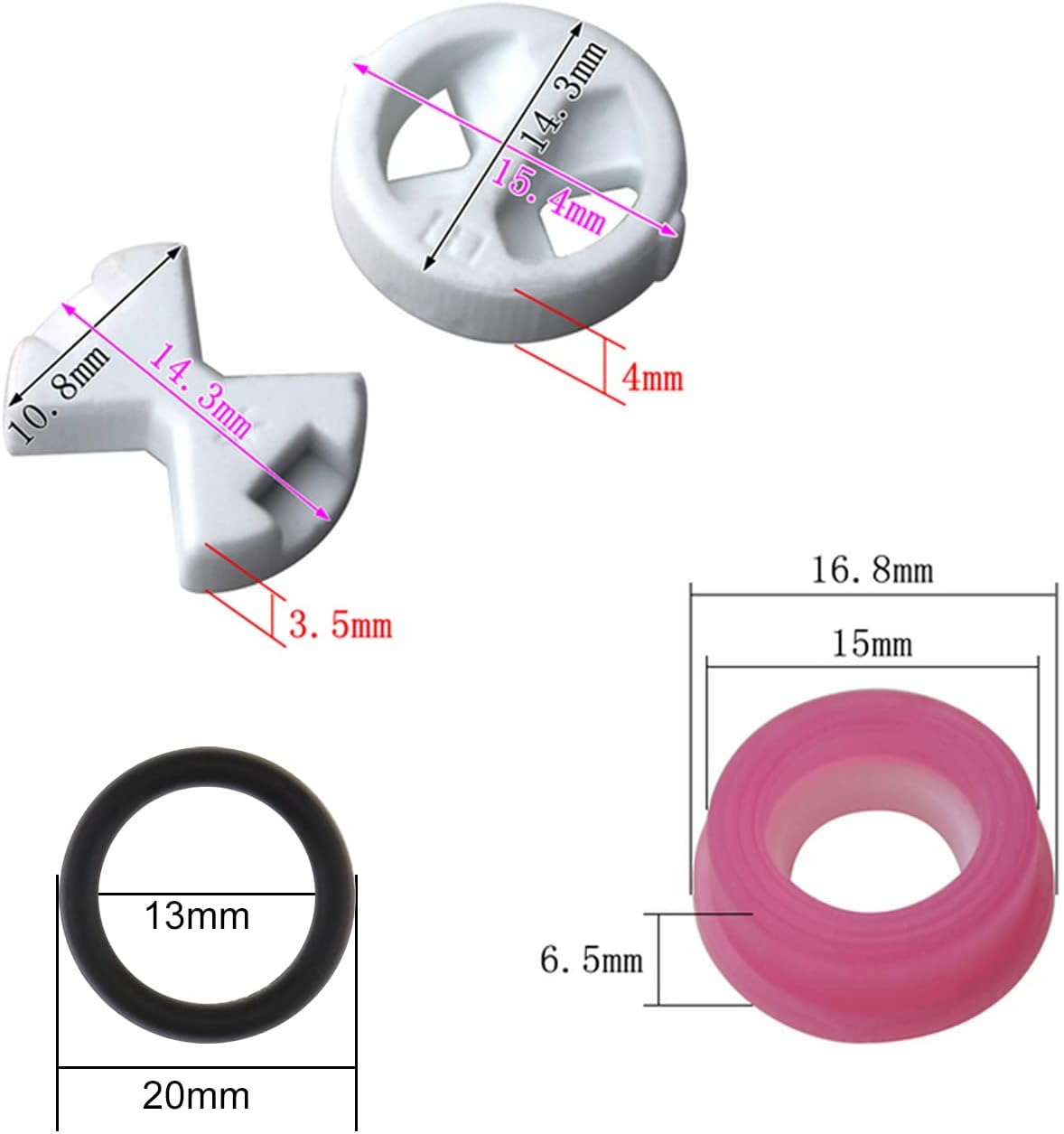 Micro Traders 8 unids disco de cerámica arandela de silicio inserto giro accesorios de reemplazo de herramientas para 12 “cuarto de vuelta cartuchos