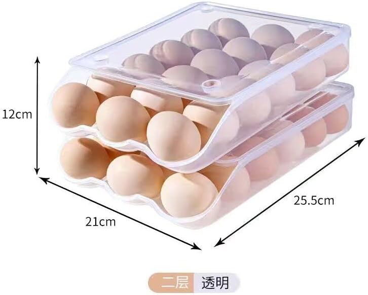 Contenedor de almacenamiento de huevos, apilable, rodante y organizador para tu refrigerador, mantiene tus huevos frescos y accesibles, con
