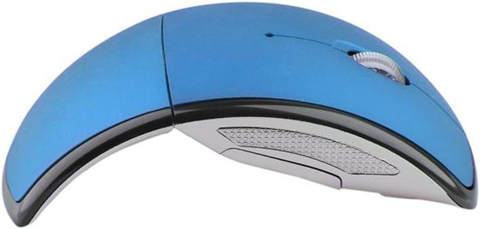 Ratón inalámbrico plegable 2.4GHz para el ratón de la computadora de la PC Ratones plegables plegables USB 2.0 receptor para PC portátil azul