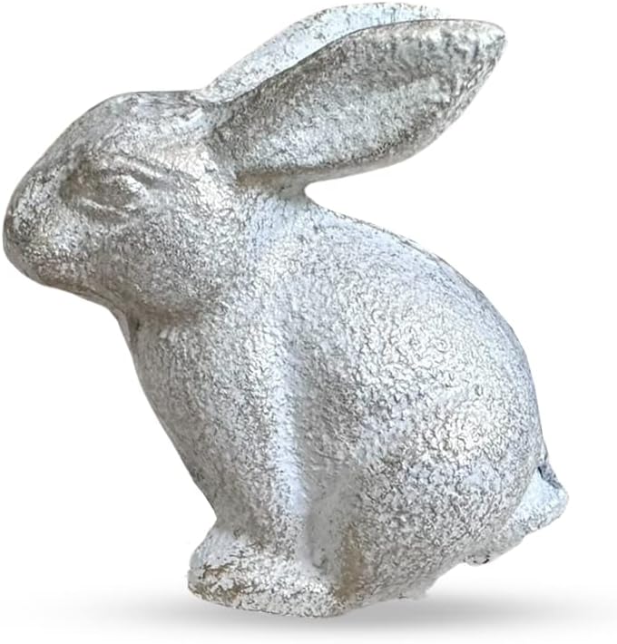 Conejito de hierro pequeño, estatuaestatua de conejito hecho a mano, decoración perfecta para la mesa del hogar, oficina, escritorio, figura de