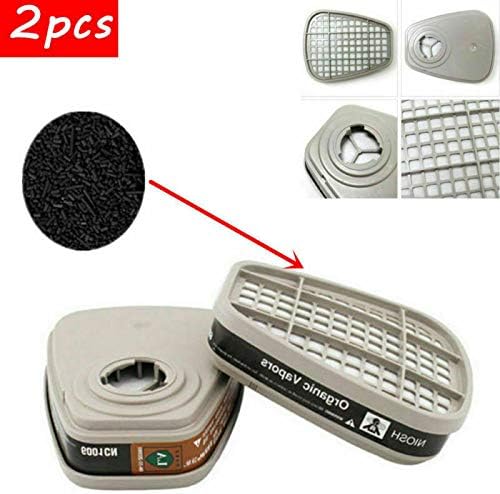 Muhubaih Respirador de cara completa 15 en 1 reutilizable, amplio campo de visión, ampliamente utilizado en gas orgánico, pintura spary, productos