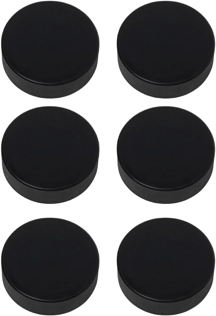 TronX Discos oficiales de hockey sobre hielo  Disco negro de 6 onzas  Tamaño y peso regulados con bolsa de transporte de malla, ideal para manejo de