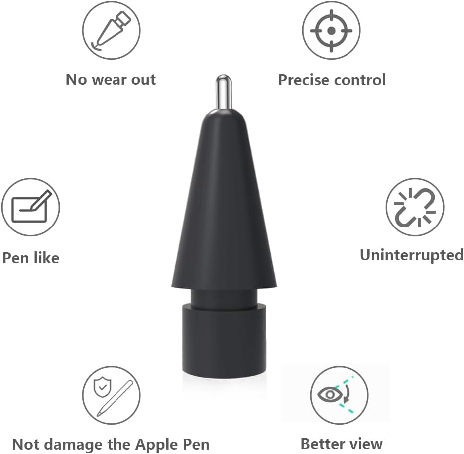 Puntas de repuesto para Apple Pencil, bolígrafo mejorado como metal delgado con control preciso de punta fina para Apple Pencil 21 Gen, accesorios