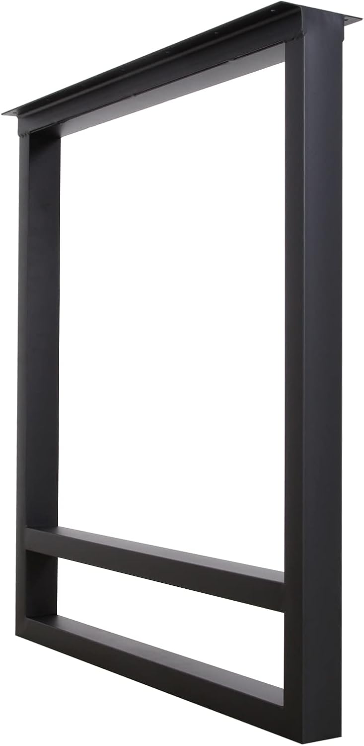 SSS Furniture Juego de 2 patas de mesa de metal resistente de tubo cuadrado de hierro para escritorio, patas de mesa de comedor, oficina, patas de