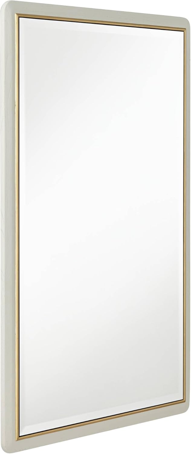 Noble Park Rodgers – Espejo de pared rectangular dorado beige mate de 28 x 42 pulgadas