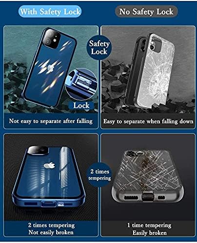 HENGHUI Funda magnética con cerradura para iPhone 14 Pro Max con protector de lente de cámara, protector de pantalla, bloqueo de seguridad 360,