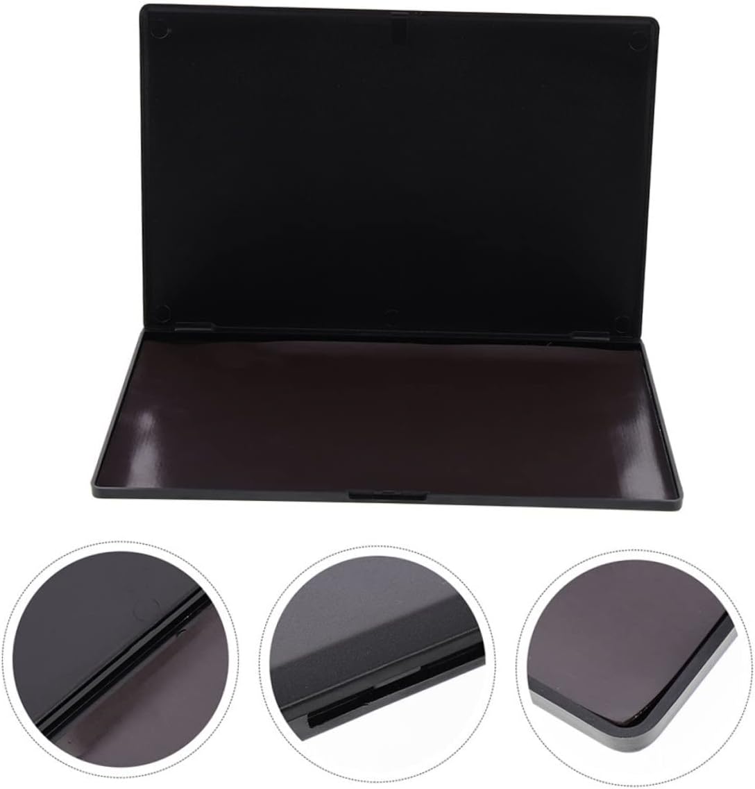 minkissy Paleta de sombra de ojos DIY, bandejas de plástico, bandeja de servir extra grande, bandeja de servir negra, vacía, magnética, sombra de