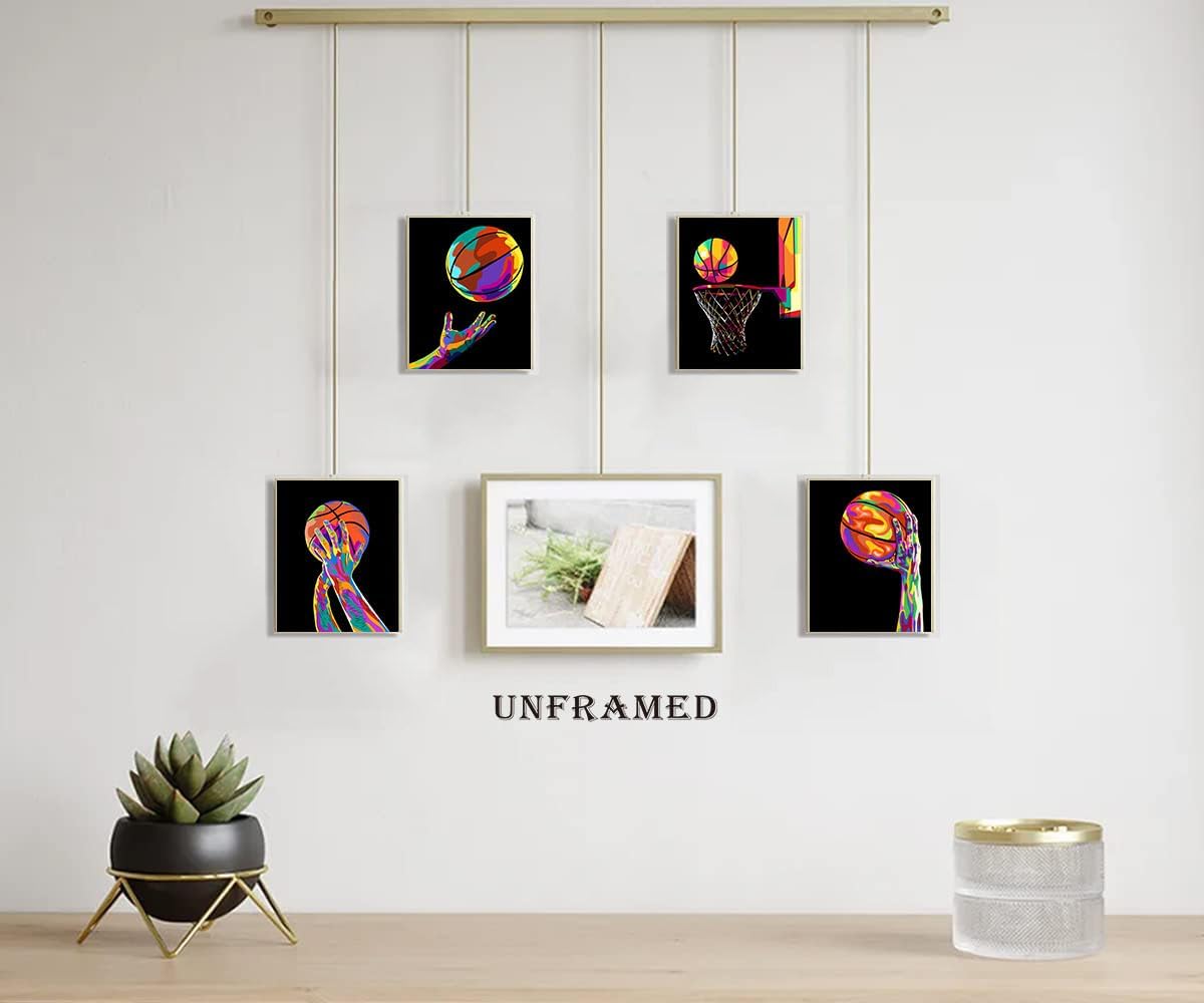 TOCDGOO Impresiones artísticas inspiradoras para pared de baloncesto, arte creativo de pared de baloncesto, pósteres de lona para habitación de