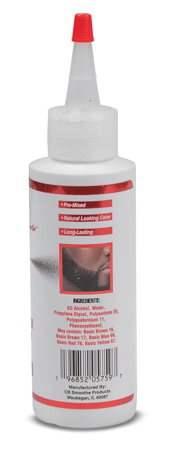 RAZOR EDGE por CB Smoothe-Natural Black Beard and Hair- Mejora de tinte-no-goteo-compresor de aire – Pre mezclado-4 oz.