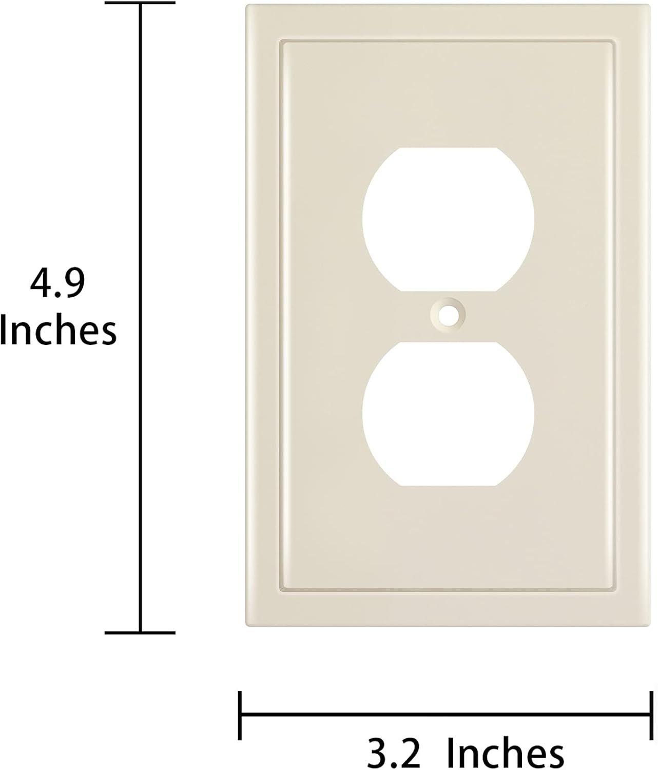 Placa decorativa de pared con borde moderno, tapa de tomacorriente para cubrir enchufe, aleación de zinc maciza duradera (dúplex simple, paquete de