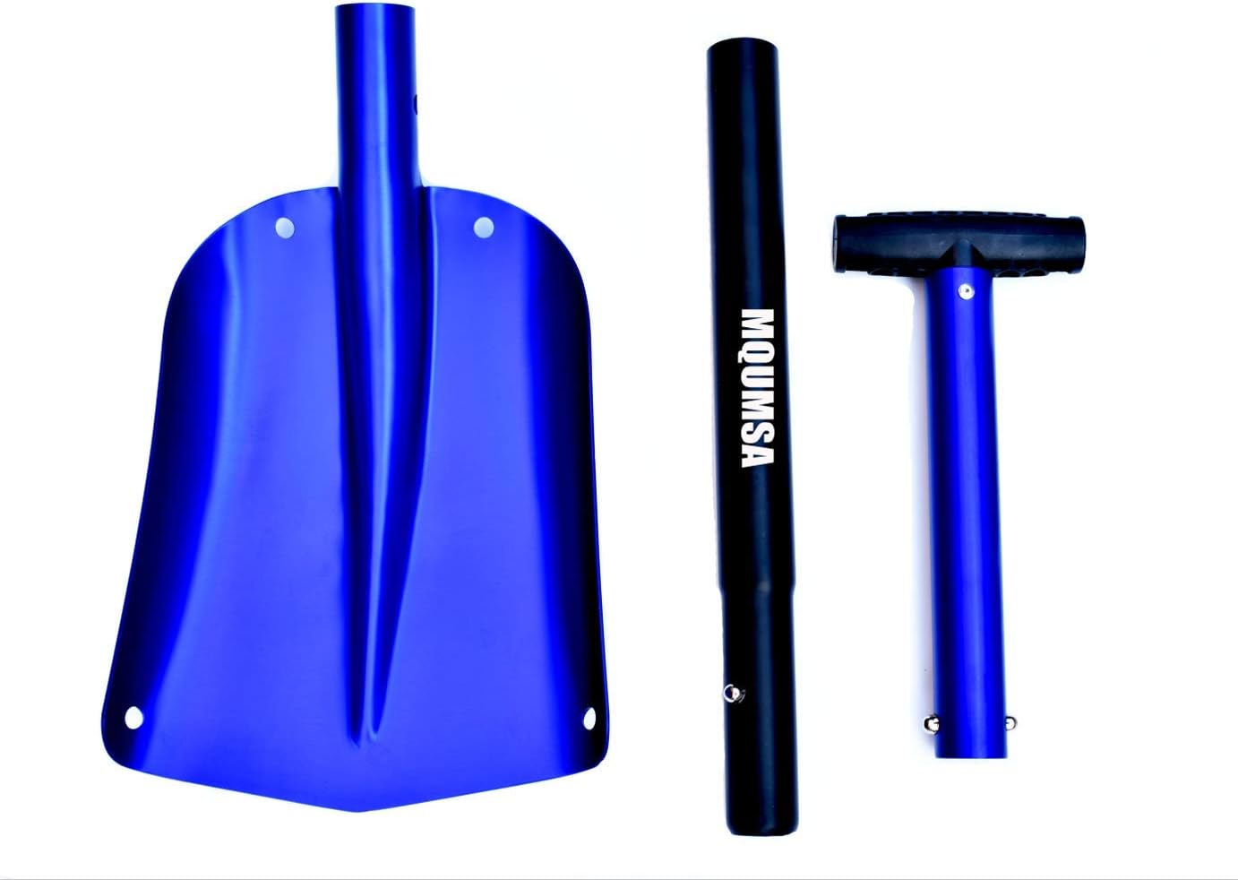 Portátil telescópico aluminio utilitario coche ajustable edición extendida pala de nieve (azul)
