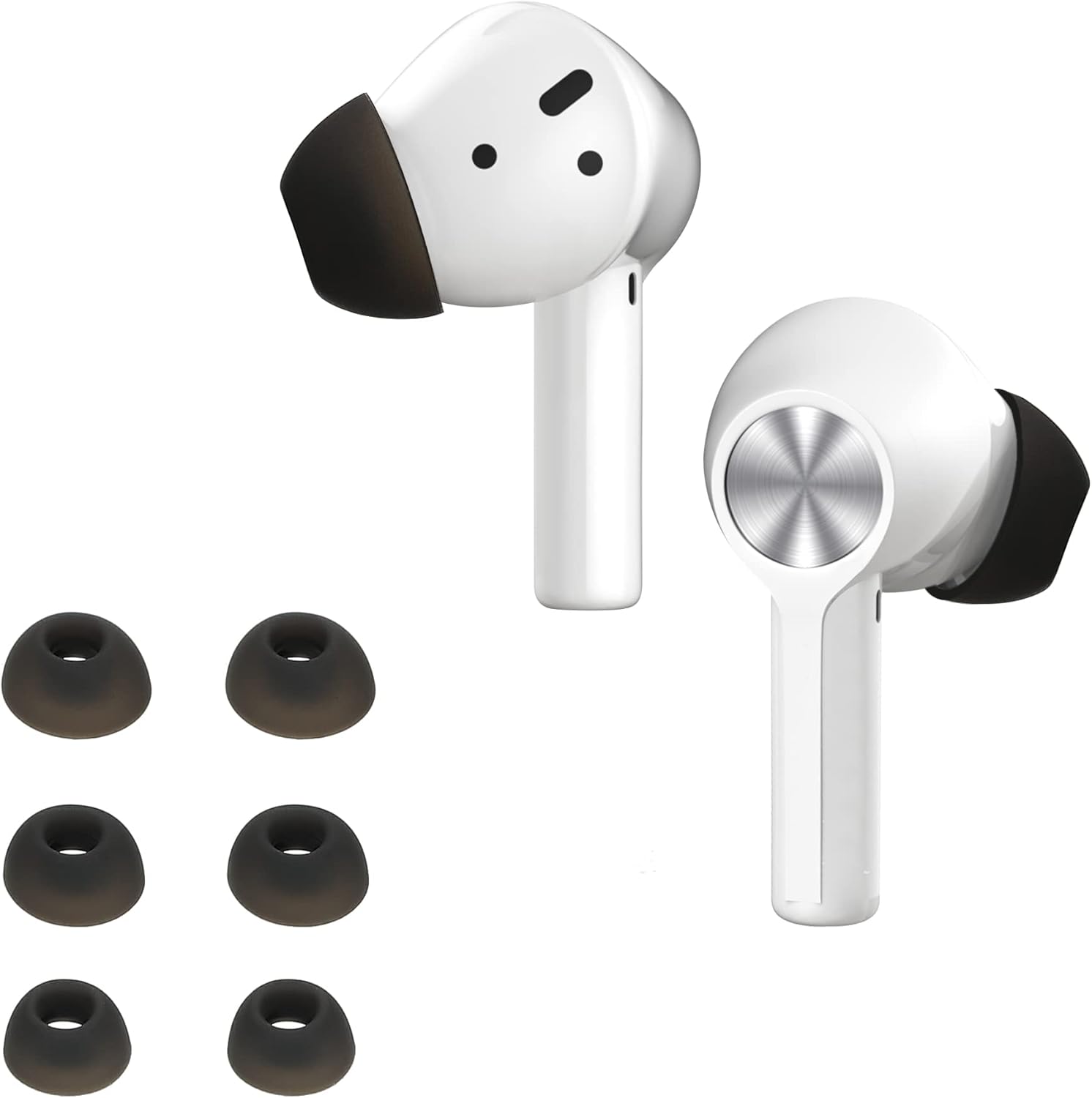 kwmobile 6 puntas de repuesto compatibles con Oneplus Buds Z2 – Puntas de silicona para auriculares, color negro