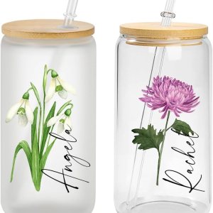 Vaso personalizado con nombre, regalo para ella, vaso delgado de 20 onzas, vaso de vidrio personalizado con nombre floral, vaso de dama de honor, Vaso personalizado con nombre, regalo para ella, vaso delgado de 20 onzas, vaso de vidrio personalizado con nombre floral, vaso de dama de honor,