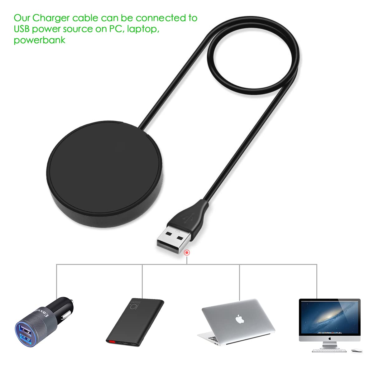 1 paquete compatible con cargador de reloj Samsung, Galaxy Watch 654 cargador USB de repuesto para Samsung Galaxy Watch 66 Classic55 Pro44
