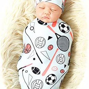 Galabloomer Manta para recién nacido con gorro para bebé, niño, manta para recibir pelotas deportivas Galabloomer Manta para recién nacido con gorro para bebé, niño, manta para recibir pelotas deportivas
