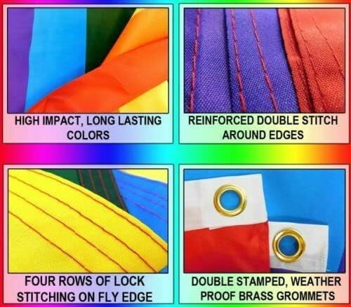 Bandera transgénero de poliéster de 3x5ft – Banner Rainbow Pride