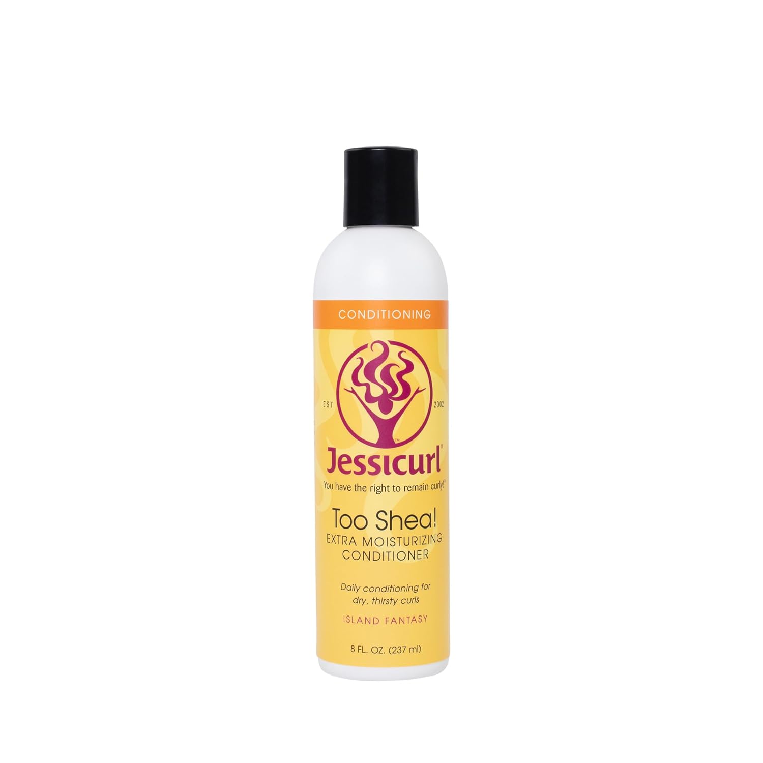 Jessicurl, Too Shea! Acondicionador extra hidratante para cabello rizado, Island Fantasy, 8 onzas líquidas, acondicionador sin enjuague para cabello