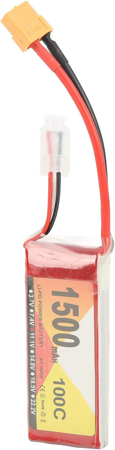 Batería LiPo de 11.1V 1500mAh 100C 3S con enchufe XT60, control remoto por aplicación controlada QAV250 Quadcopter baterías de vehículos