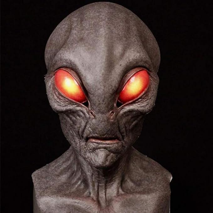 Máscara de látex de alienígena realista de terror para Halloween, disfraz de Halloween, accesorios de fiesta, máscara de disfraz de cosplay