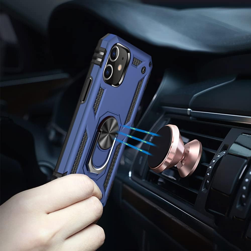 Aozuoton Funda para iPhone 12, iPhone 12 Pro, grado militar de 16 pies probada en caídas, anillo protector a prueba de golpes para iPhone 1212 Pro,