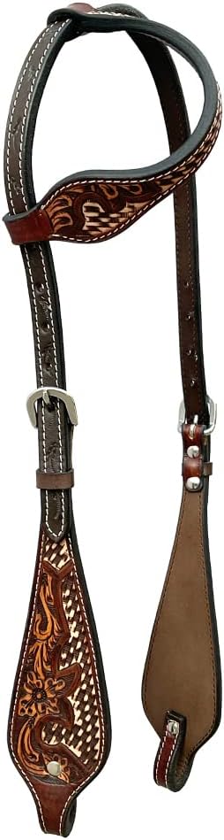 American Leather Horse Saddle Tack One Ear Headstall  Breast Collar  Browband Headstall  Spur Straps  Wither Strap  Tack Set for Horses Classy Brown