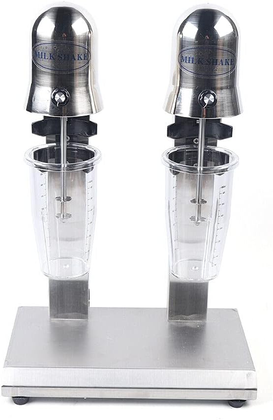 Batidora de leche de doble cabeza de 110 V, mezcladora de bebidas de doble cabezal de acero inoxidable comercial de 560 W, batidora de malta para