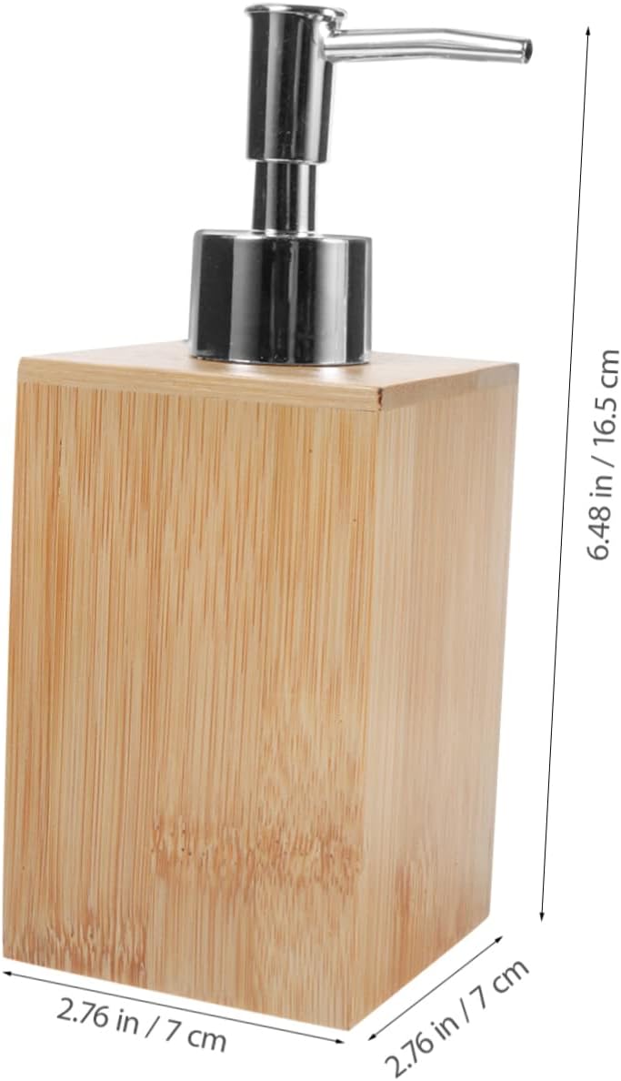 Zerodeko Dispensador de jabón de madera 2pcs Bomba de llenado de botellas de mano Fregadero de bambú Botellas de bomba de bambú