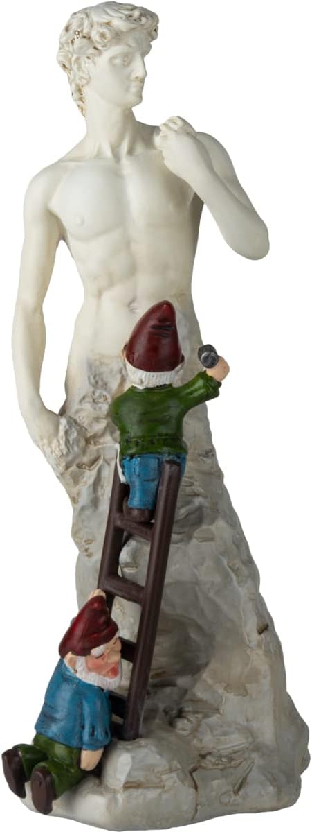 Historia del arte por gnomos  Michelangelo crea la estatua de David Garden Estatua  Poliresina 10.5 pulgadas de alto x 4 pulgadas de ancho x 4.5