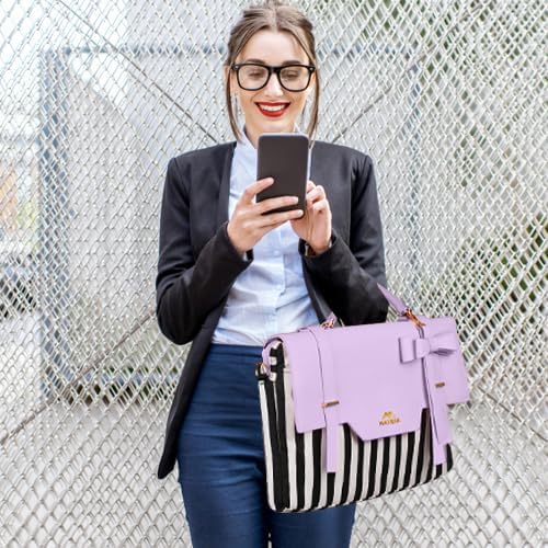 MATEIN Bolsa de mano para laptop para mujer, 15.6 pulgadas, bonita funda para computadora con bolsillo RFID para enfermeras profesoras, bolso de