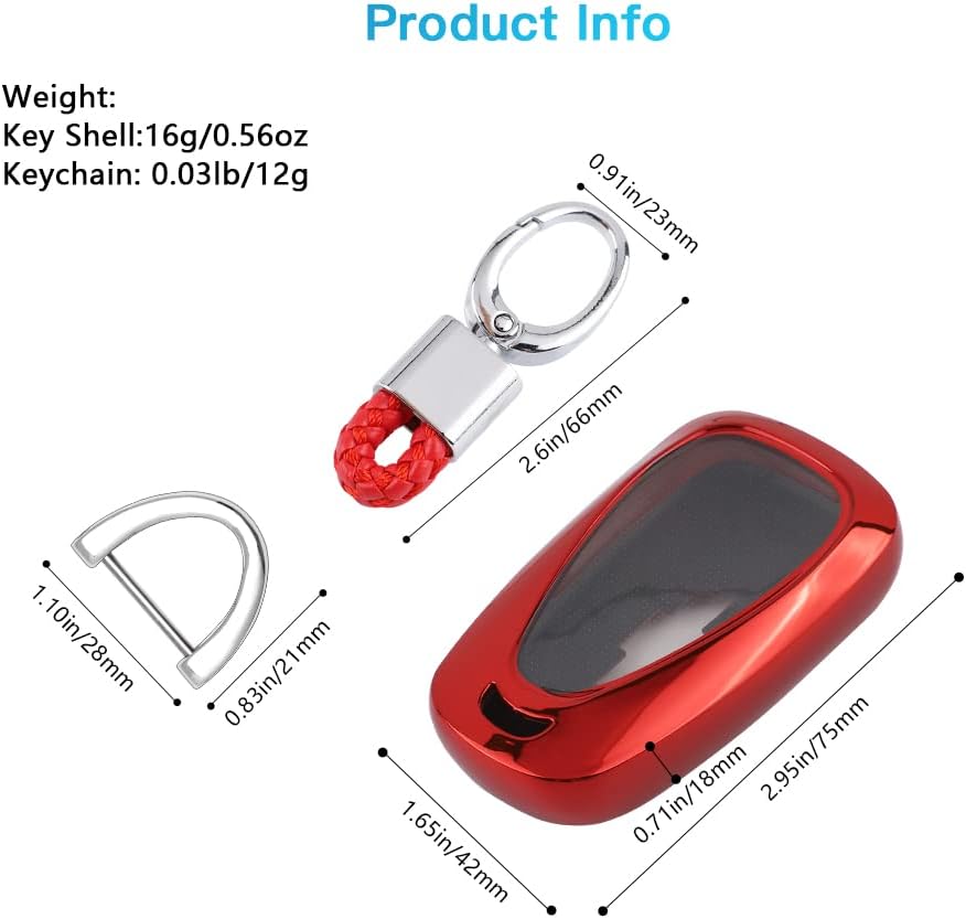 1797 Funda roja para llavero para Chevy Chevrolet Malibu Cruze Equinox Camaro Blazer Traverse Sonic Spark Trailblazer Bolt Trax Car Key Chain Case