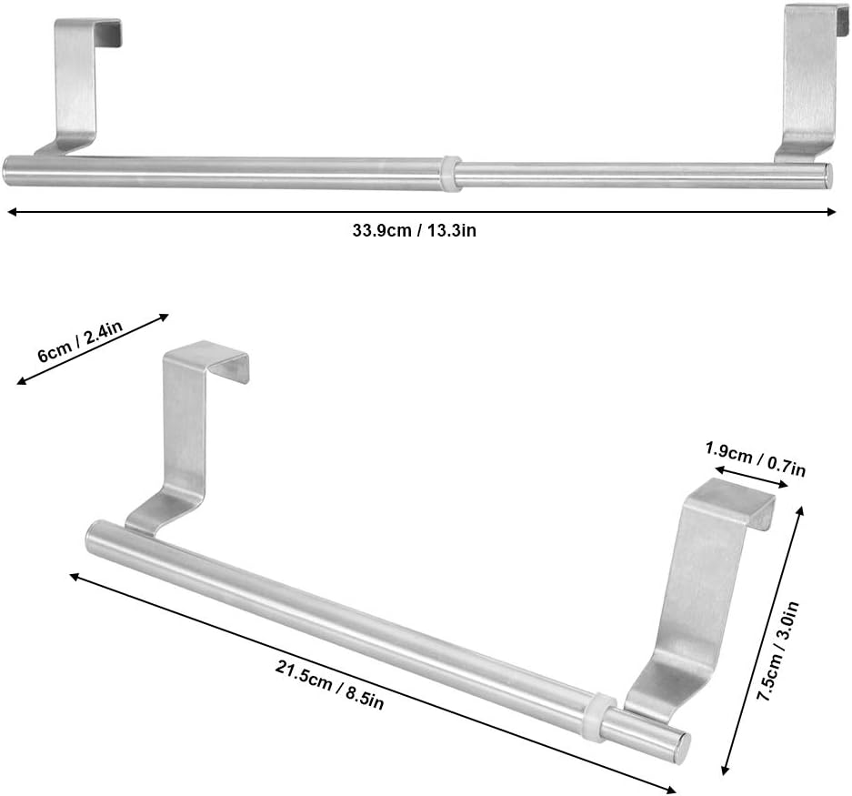 Combort – Toallero retráctil de acero inoxidable para baño, doble y individual, para dormitorio, baño, cocina, sala de estar (para paneles de puerta