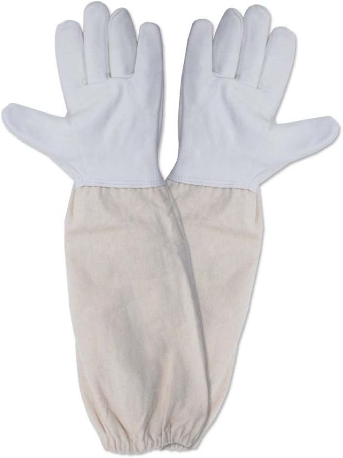 Kinglake Guantes de Apicultura de Piel de Cabra perfecta para el apicultor principiante, Guantes protectores con mangas Vented, 2 unidades.