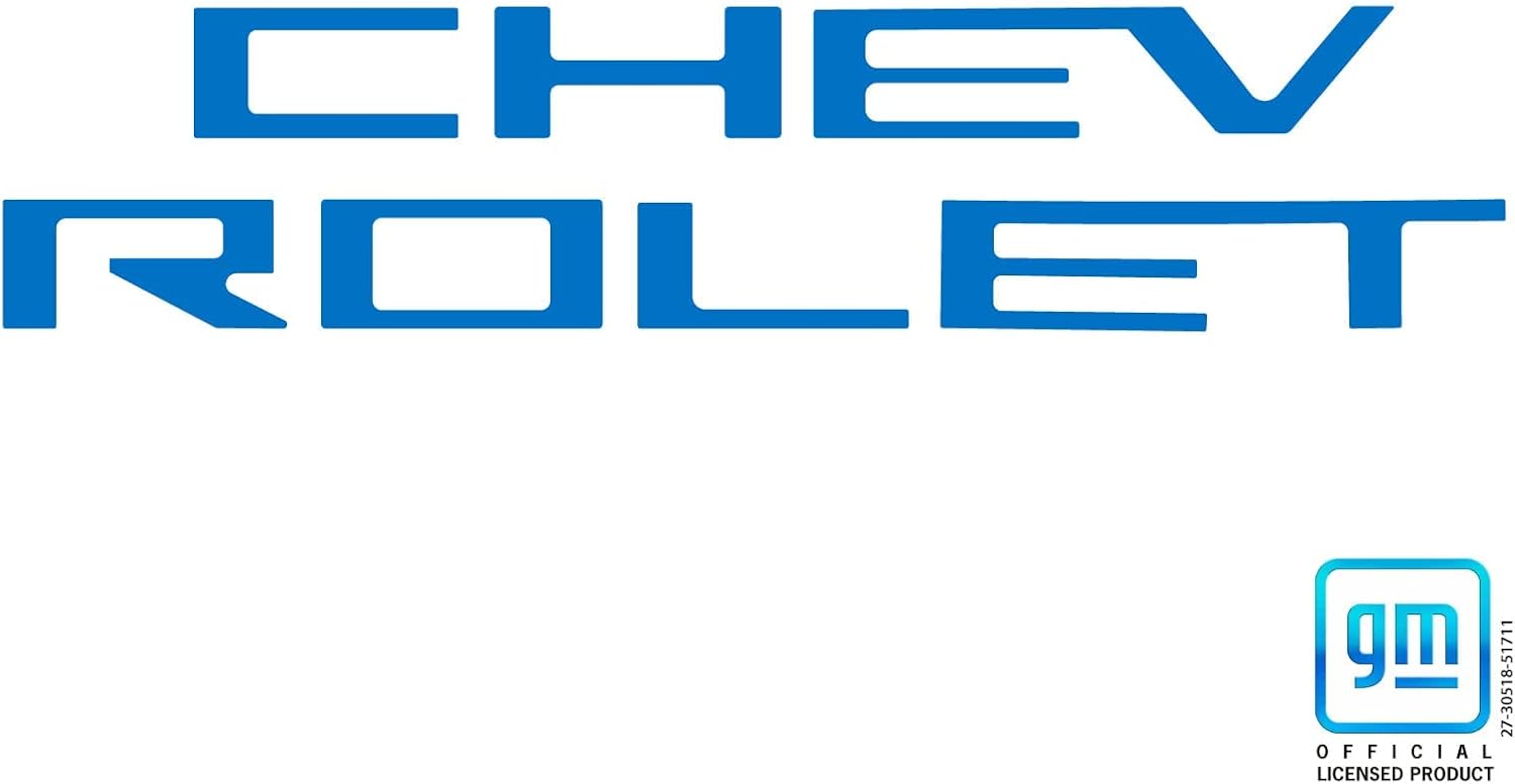 Chevy Silverado 1500 Trail Boss 2022 2023 2024 Kit de calcomanías de superposición de letras para parrilla delantera, color azul glaciar, metálico,
