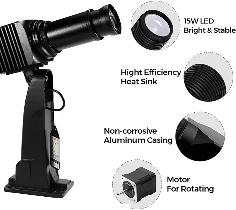 50W LED GOBO Logo Proyector Luz Efecto Etapa Luz EstáticaRotable Manual Zoom con Control Remoto GOBO personalizado para Hotel Boda Compañía Bar