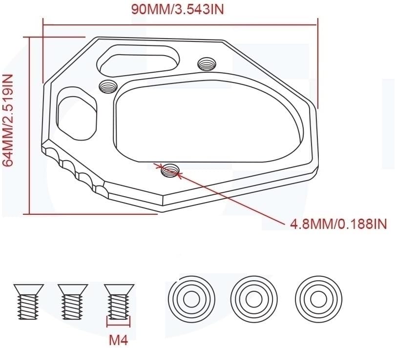 Motorcycle Side Stand pad Motorcycle Side Stand Kickstand Motorbike Sidestand Plate Enlarge Extension for Y&AMAHA MT-07 MT07 MT07 2013 2014