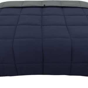 PiccoCasa Edredón individual para todas las estaciones, gris oscuro y azul marino, suave, ligero, acolchado, alternativo, transpirable, reversible, PiccoCasa Edredón individual para todas las estaciones, gris oscuro y azul marino, suave, ligero, acolchado, alternativo, transpirable, reversible,