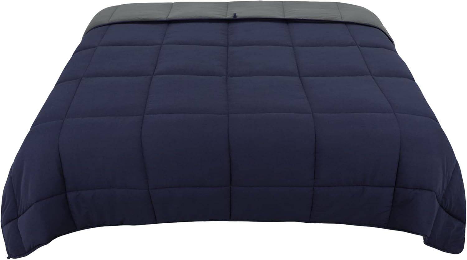 PiccoCasa Edredón individual para todas las estaciones, gris oscuro y azul marino, suave, ligero, acolchado, alternativo, transpirable, reversible,