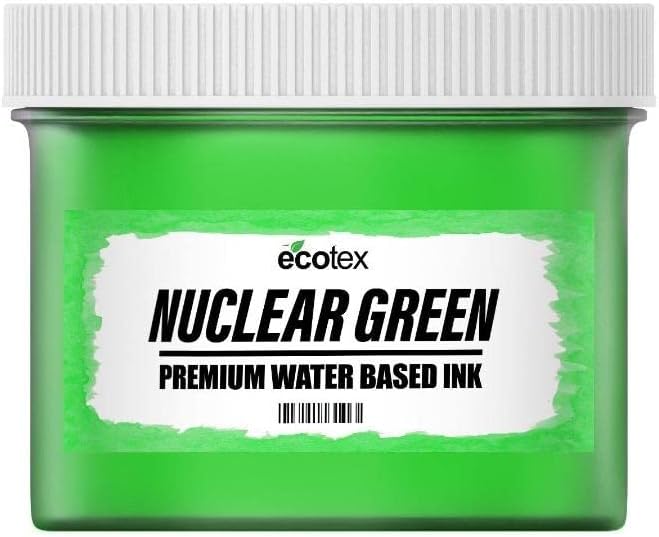 Ecotex Tinta de serigrafía a base de agua verde nuclear (pinta, 16 onzas), tinta de tela, tinta de pantalla de seda, tinta de tela suave o tinta de