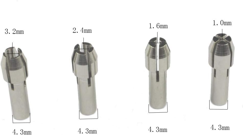 8 accesorios para herramientas rotativas  Portabrocas de latón con pinza de acero inoxidable brillante duradero para herramientas rotativas Dremel,