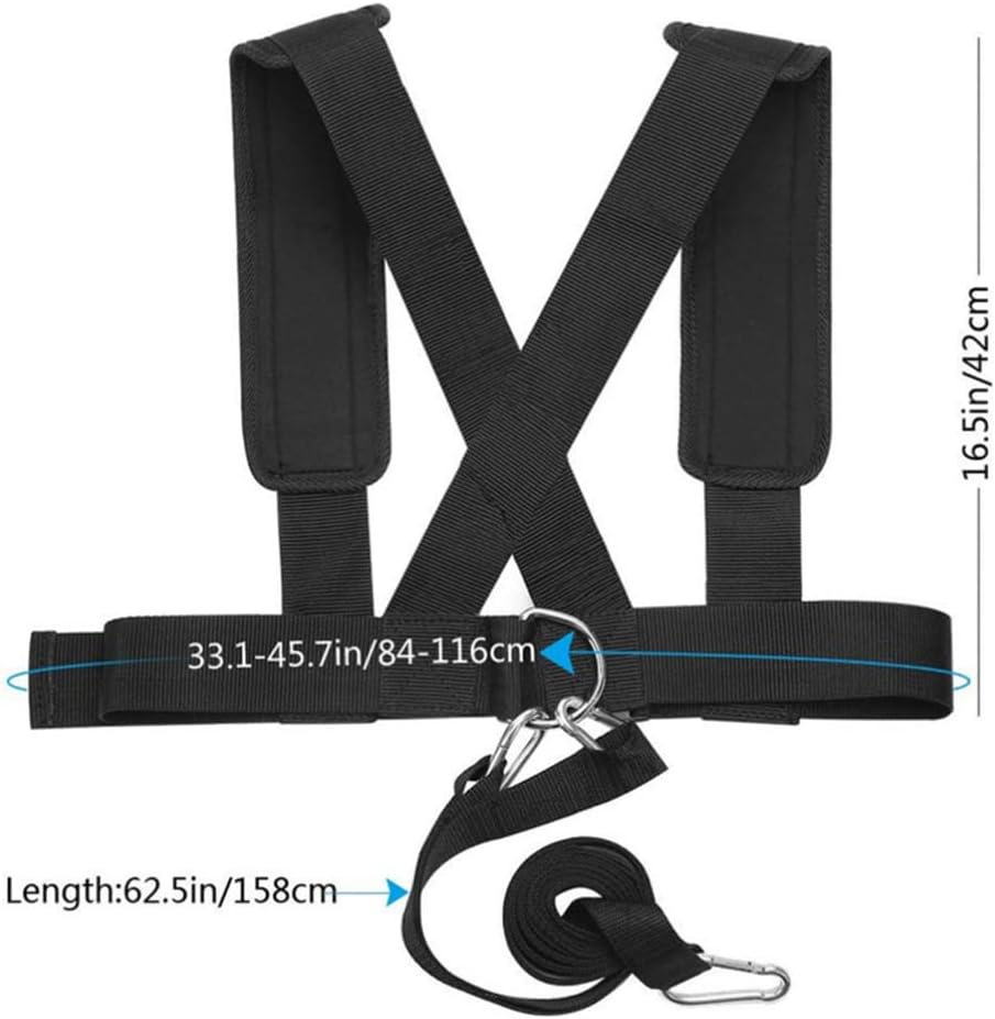 INOOMP Arnés de entrenamiento de trineo de potencia, arnés de tracción de neumáticos, kit de cuerda de resistencia para mejorar la resistencia de la